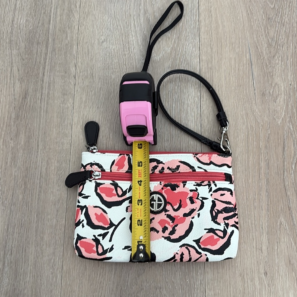 Giani Bernini Womens Wristlet Small Pink White Red Floral Print Spring - Picture 3 of 8